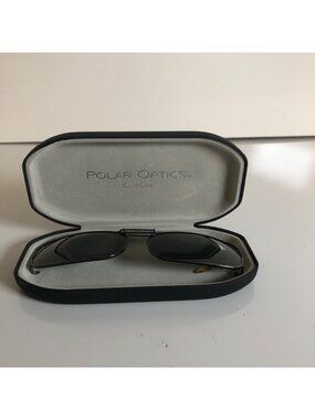 Polar Optics Clip On Sunglasses With Protective Case